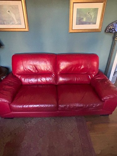 Red leather seater - 2,