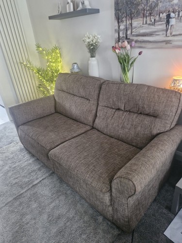 Brown fabric seater sofa - seater,