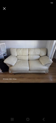 Beige solid leather - beige,
