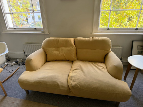 Loaf sugar bum seater sofa - sugar,
