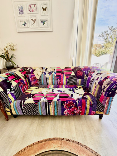 Multicolour patchwork velvet - patchwork,